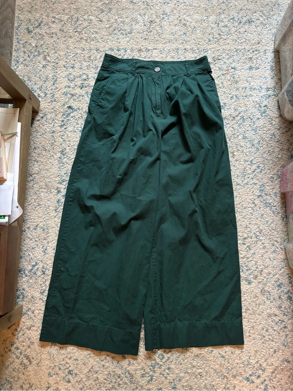 Green Wide Leg Loft Pants